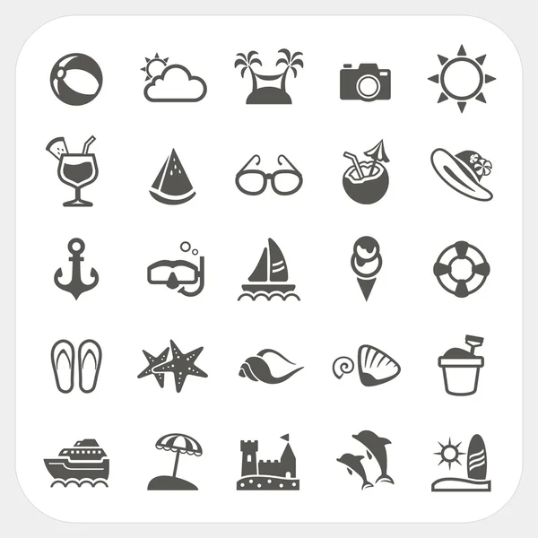 Summer holiday icons set — Stock Vector