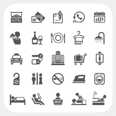 otel ve otel hizmetleri Icons set