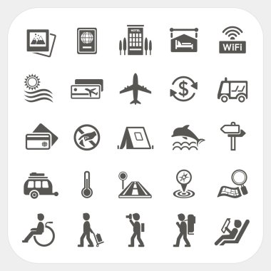 seyahat ve tatil Icons set