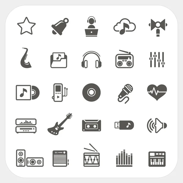 Muziek iconen set — Stockvector