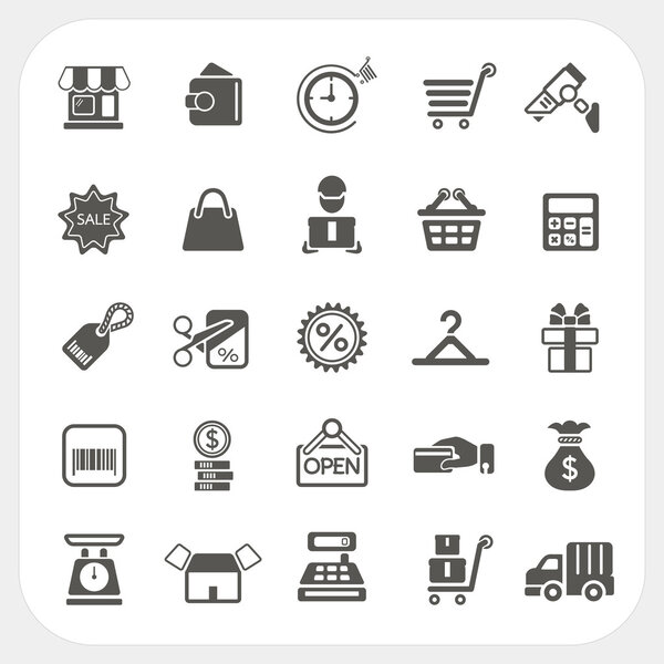 Shopping and Finance icons set