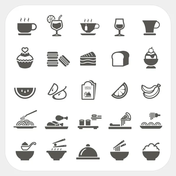 Yiyecek ve içecek Icons set — Stok Vektör