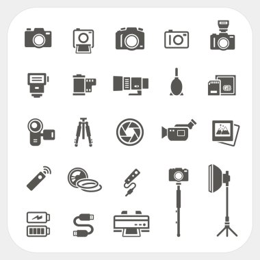 kamera simgeler ve kamera aksesuarları Icons set