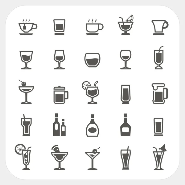 Conjunto de iconos de bebidas y bebidas — Vector de stock