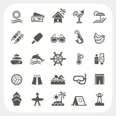 yaz tatili Icons set