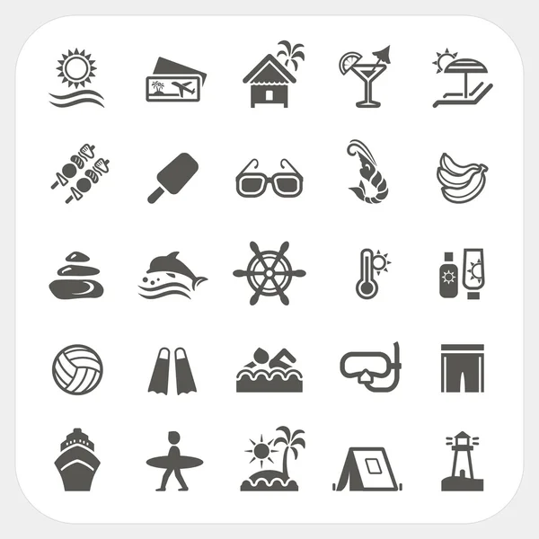 Vacaciones de verano iconos conjunto — Archivo Imágenes Vectoriales