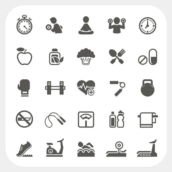 Conjunto de iconos de salud y fitness — Archivo Imágenes Vectoriales