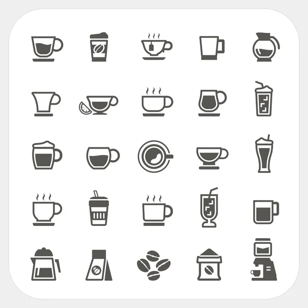 Koffiekopje en thee beker icons set — Stockvector