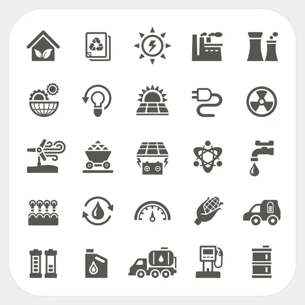 Energy and Power icons set — Stock Vector