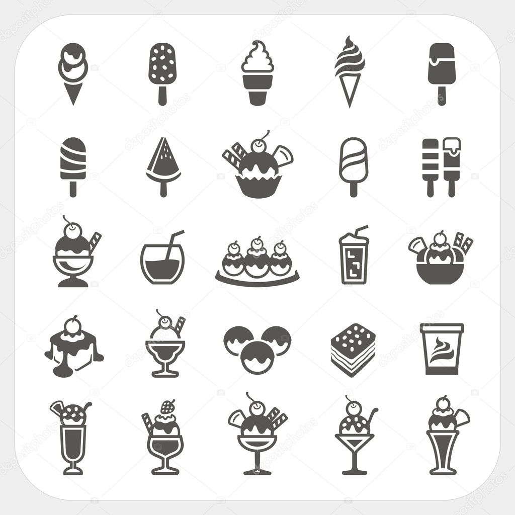 Ice cream icons set
