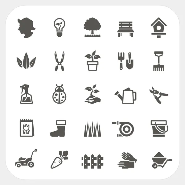 Gardening icons set — Stock Vector