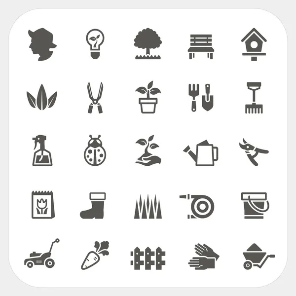 Juego de iconos de jardinería — Vector de stock