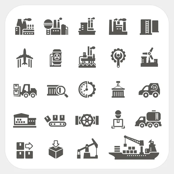 Conjunto de iconos industriales — Archivo Imágenes Vectoriales