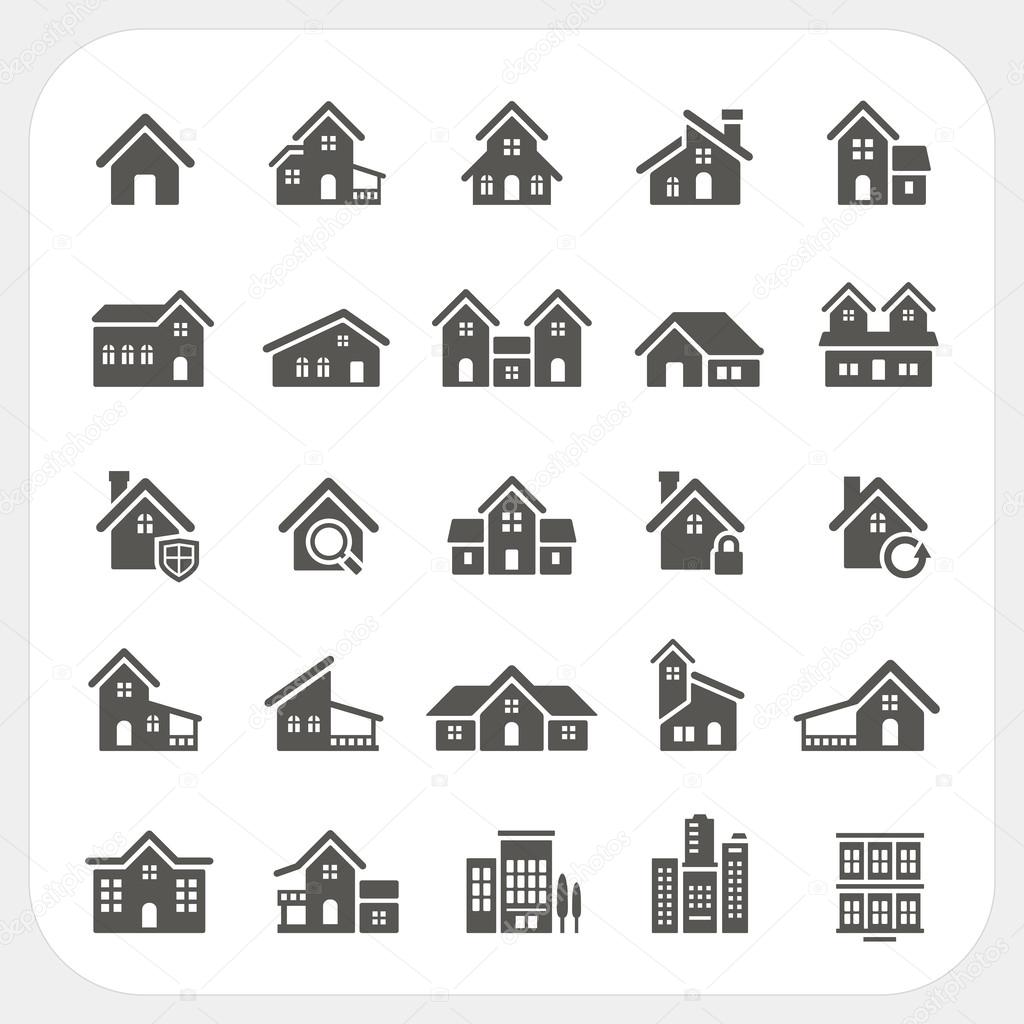 Houses icons set, Real estate