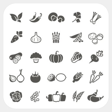 Vegetable icons set clipart