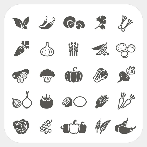 Vegetable icons set — Stock Vector