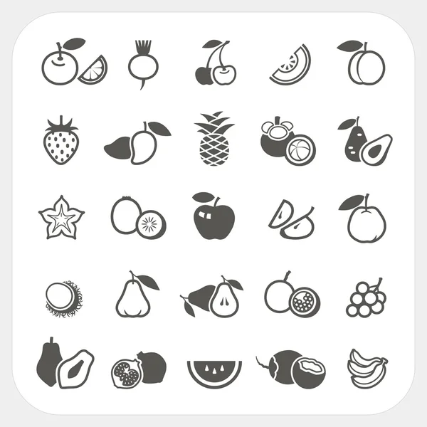 Conjunto de iconos de fruta — Vector de stock