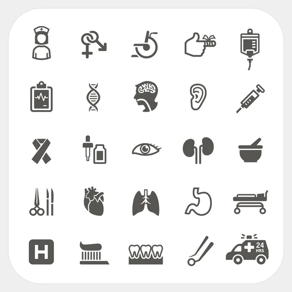 Conjunto de iconos médicos y de salud — Vector de stock