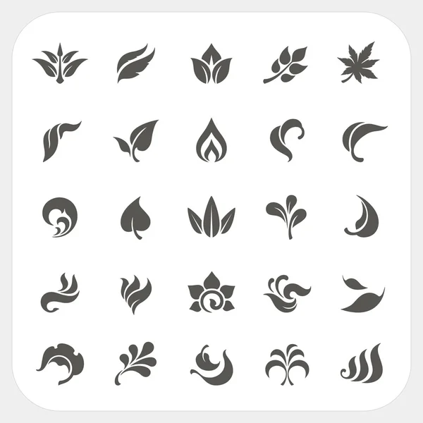 Conjunto de iconos de hoja — Vector de stock