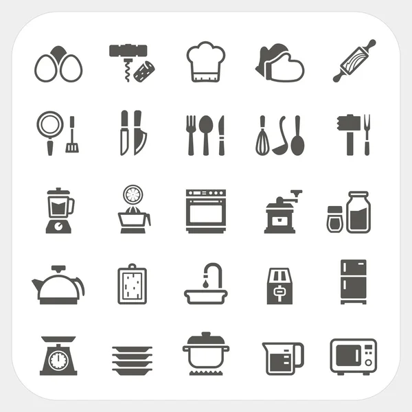 Ikonen für Küche und Kochen Stockillustration