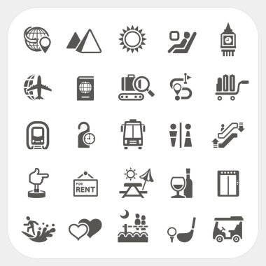 seyahat ve ulaşım Icons set