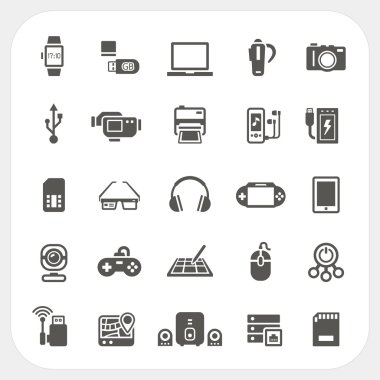 Elektronik ve gadget simgeleri ayarlayın