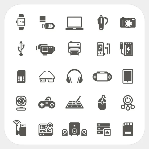 Conjunto de iconos electrónicos y gadget — Archivo Imágenes Vectoriales
