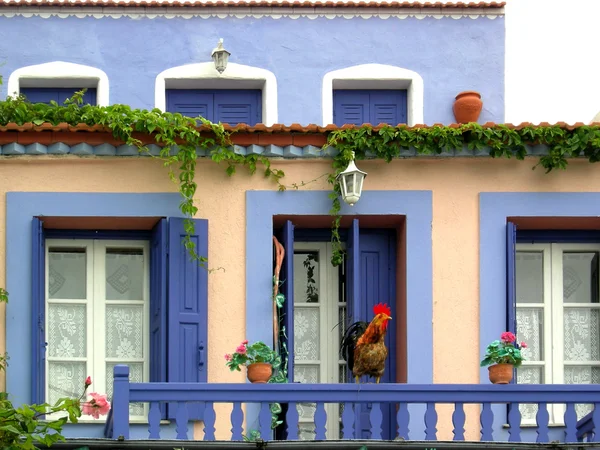Yunan Adası renkli ev