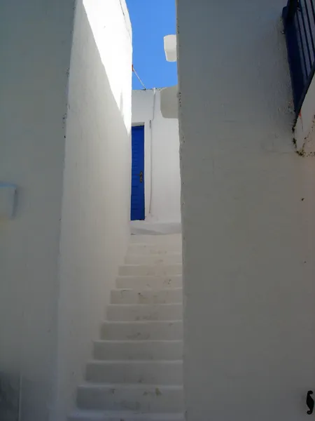 ギリシャの島の白い家 ロイヤリティフリーのストック画像