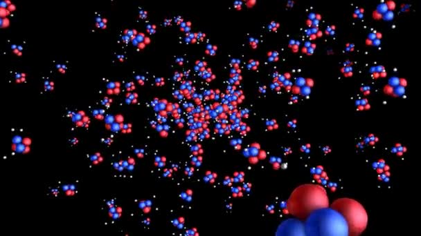 Atome isoliert auf schwarz mit mattem — Stockvideo