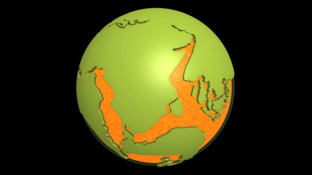 Continental deriva magma pacífico — Vídeo de Stock