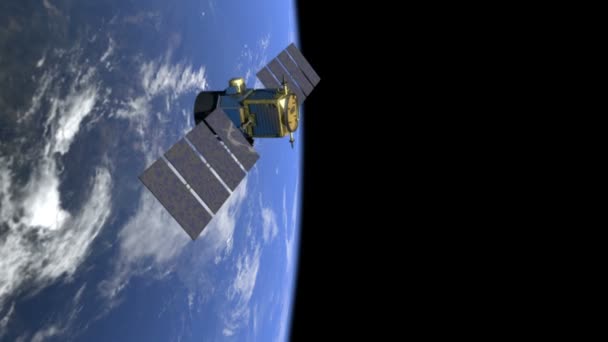Satelit di atas bumi — Stok Video