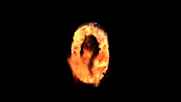 Numero di bruciatura isolato su nero (con opaco ) — Video Stock