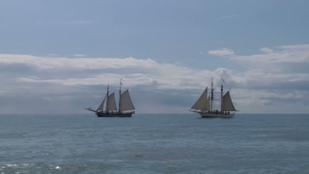 Two sailing vessel — Stock Video