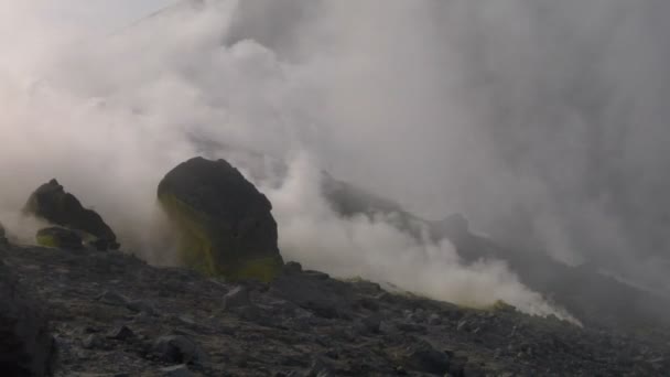 Kükürtlü fumaroles, vulcano, İtalya — Stok video