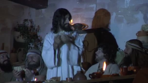 Darstellung des letzten Abendmahls des Jesus — Stockvideo