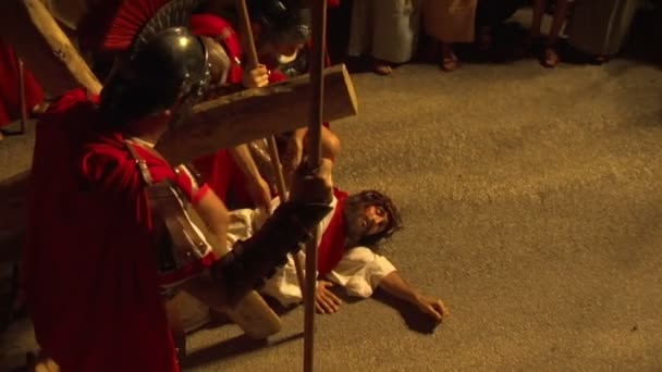 Rappresentazione della passione di Cristo, via Crucis — Video Stock