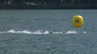 bir triatlon Yarışması'nda yüzme sporcular