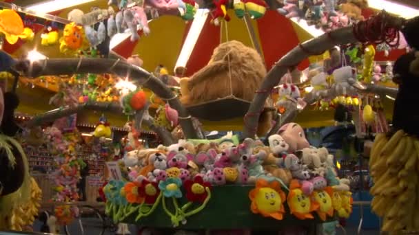 Carousel aan amusement park — Stockvideo
