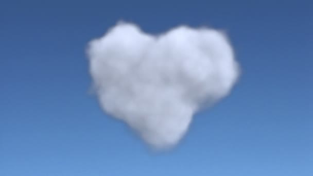 Wolke in Form eines Herzens — Stockvideo