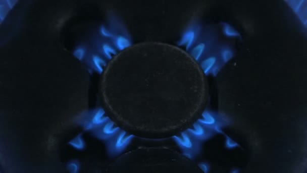 Flammes bleues du poêle à gaz — Video