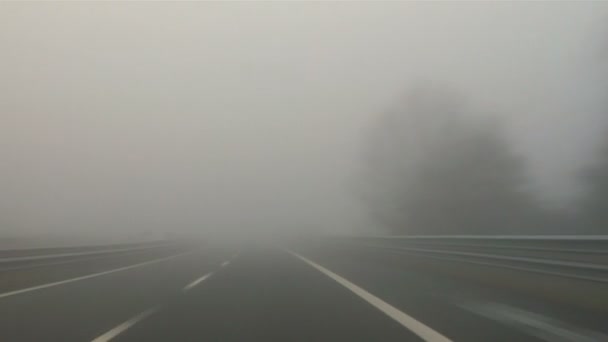 Condução no nevoeiro — Vídeo de Stock