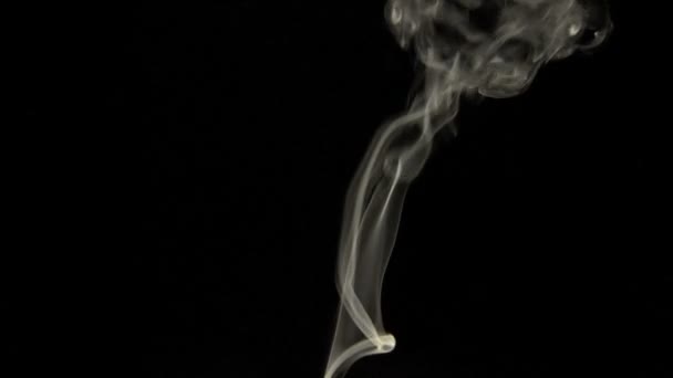 Smoke slow motion su sfondo nero — Video Stock