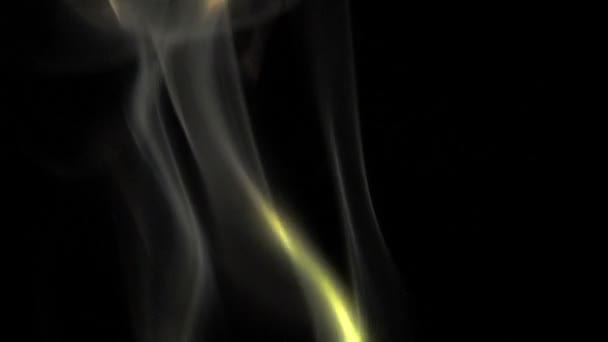 Smoke câmera lenta no fundo preto — Vídeo de Stock