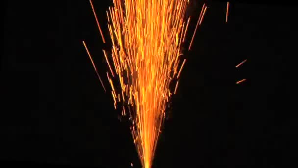 Yellow sparkler on black — Stock Video