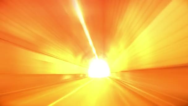Tünele doğru sürüş, soyut Hareket Bulanıklığı ve parlaklık — Stok video