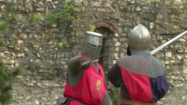 中世纪的骑士的战斗 — 图库视频影像