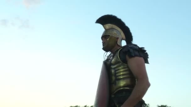 Romeinse legionairs tijdens de herplaatsing — Stockvideo