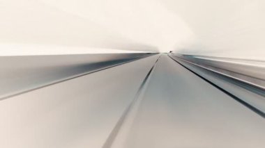 Abstract driving in highway. Fish-eye, time-lapse, motion blur