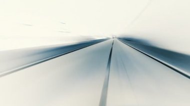 Abstract driving in highway. Fish-eye, time-lapse, motion blur